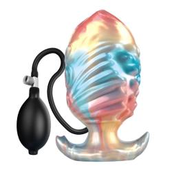 Power monsters - ebon leviathan plug anal hinchable fantasía tricolor 18 cm