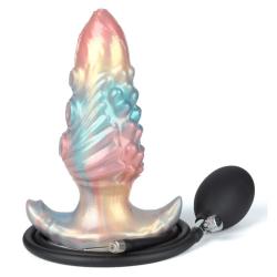 Power monsters - ebon leviathan plug anal hinchable fantasía tricolor 18 cm
