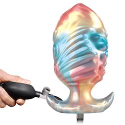 Power monsters - ebon leviathan plug anal hinchable fantasía tricolor 18 cm