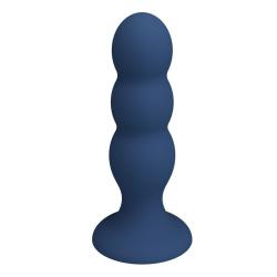 mr play plug anal 3 bolas metalicas ventosa azul - 3