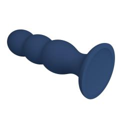 mr play plug anal 3 bolas metalicas ventosa azul - 4