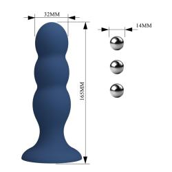 mr play plug anal 3 bolas metalicas ventosa azul - 5