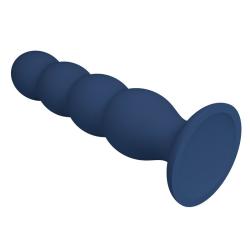 mr play plug anal 4 bolas metalicas ventosa azul - 5