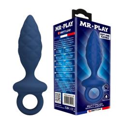 mr play plug anal texturizado anilla azul m - 1