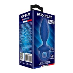 mr play plug anal texturizado anilla azul s - 3