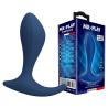 Mr Play Bill azul junto a la caja