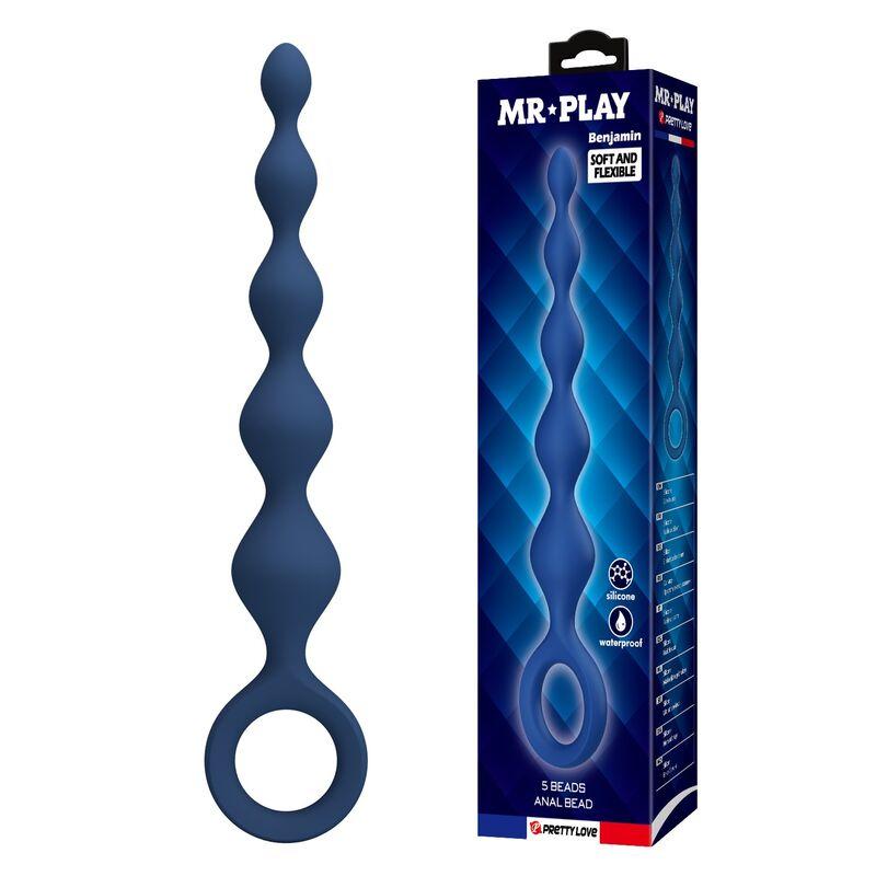 mr play bolas anales plug anal azul 20 cm - 1