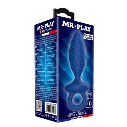mr play plug anal texturizado anilla azul l - 3