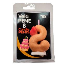 diablo picante velas pene numeros 0 al 9 carne - 9