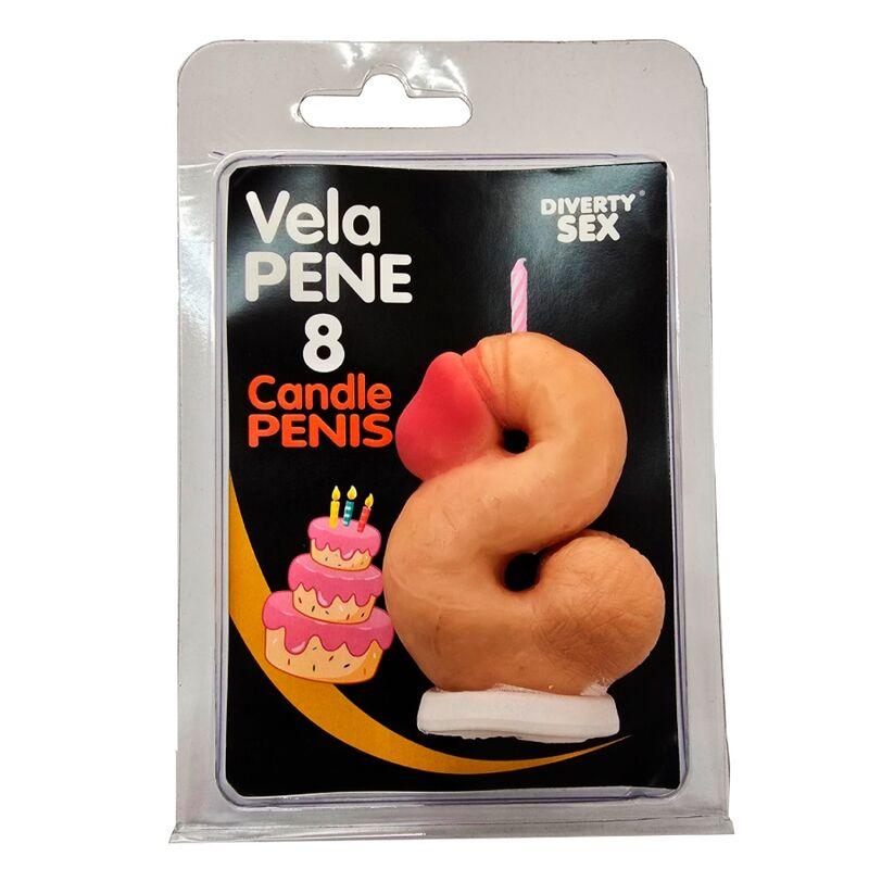 diablo picante velas pene numeros 0 al 9 carne - 9