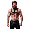 Fetish submissive attitude - arnés ajustable ecopiel pecho con collar hombre