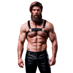 Fetish submissive attitude - arnés bulldog ecopiel pecho hombre talla m/l