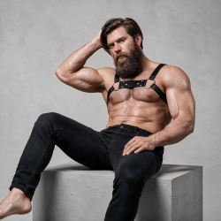 Fetish submissive attitude - arnés bulldog ecopiel pecho hombre talla m/l