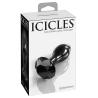 Plug anal de cristal Icicles nº 78 negro, caja de lado