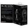 Plug anal de cristal Icicles nº 78 negro, caja negra desplegada