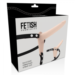 Fetish submissive arnés vibrador silicona flesh 15cm