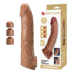 Funda extensora Pretty Love marrón con tres insertos y envase