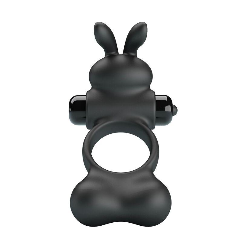 Pretty love - anillo vibrador para pene con estimulador de conejito 10 funciones negro