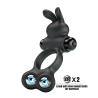 Pretty Love Yusuf anillo vibrador con conejito y bolas negro - 3