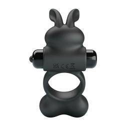 Pretty Love Yusuf anillo vibrador con conejito y bolas negro - 5