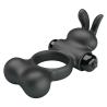 Pretty Love Yusuf anillo vibrador con conejito y bolas negro - 6