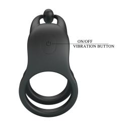 Pretty love - goodwin anillo vibrador doble para pene recargable negro