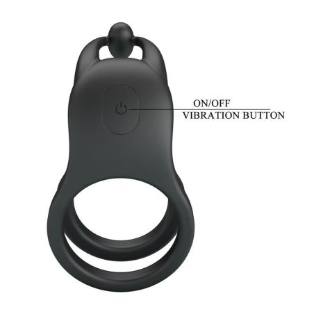 Pretty Love Goodwin anillo vibrador doble recargable negro - 2