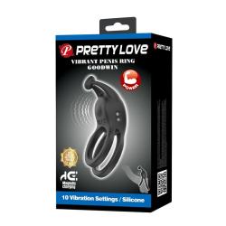 Pretty Love Goodwin anillo vibrador doble recargable negro - 3