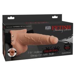 Fetish fantasy series - arnés ajustable pene realístico con testículos squirting 19 cm