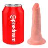 King Cock de 14 cm junto a una lata, para comparar el tamaño