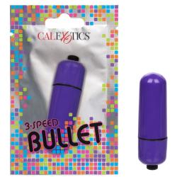 CalExotics 3-Speed Bullet lila junto a su envase
