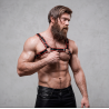 Fetish submissive attitude - arnés ecopiel pecho hombre negro/rojo
