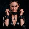 Fetish submissive - collar y esposas cuero vegano con forro de neopreno