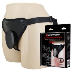 Arnés strap-on universal Pretty Love negro con su caja