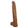 Dildo realista Pat marrón en vista vertical