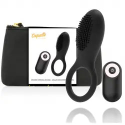 Coquette chic desire anillo vibrador control remoto recargable negro / gold
