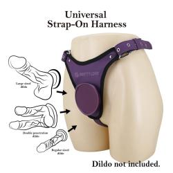 Esquema del arnés con dildo ilustrativo no incluido