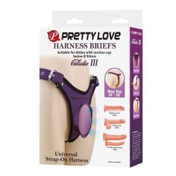 Embalaje del arnés Pretty Love morado y negro
