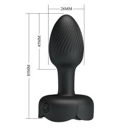 Gráfico de dimensiones del plug anal negro