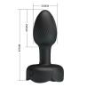 Gráfico de dimensiones del plug anal negro