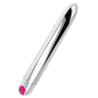 Vibrador Ohmama plateado recargable en diagonal
