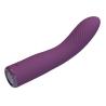 Vista oblicua del vibrador curvo Kissell morado