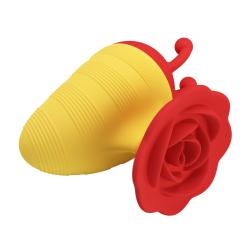 Vista oblicua del Bumble Bee con rosa frontal
