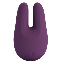 Vista posterior del estimulador Romance Bunny morado