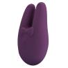 Vista oblicua frontal del Bunny morado con lazo