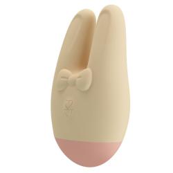 Vistas frontal y lateral del Bunny crema y rosa