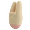 Vistas frontal y lateral del Bunny crema y rosa