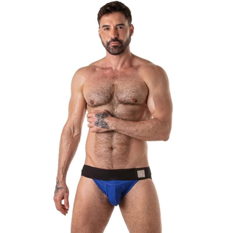 Jockstrap Locker Gear Wide Waistband azul, vista frontal