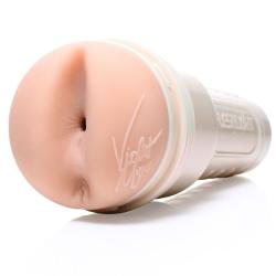 Fleshlight Violet Myers Ahegao con carcasa clara, vista tres cuartos