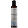 Vista frontal del frasco Orgie All-Natural Acqua con etiqueta azul y tapón negro